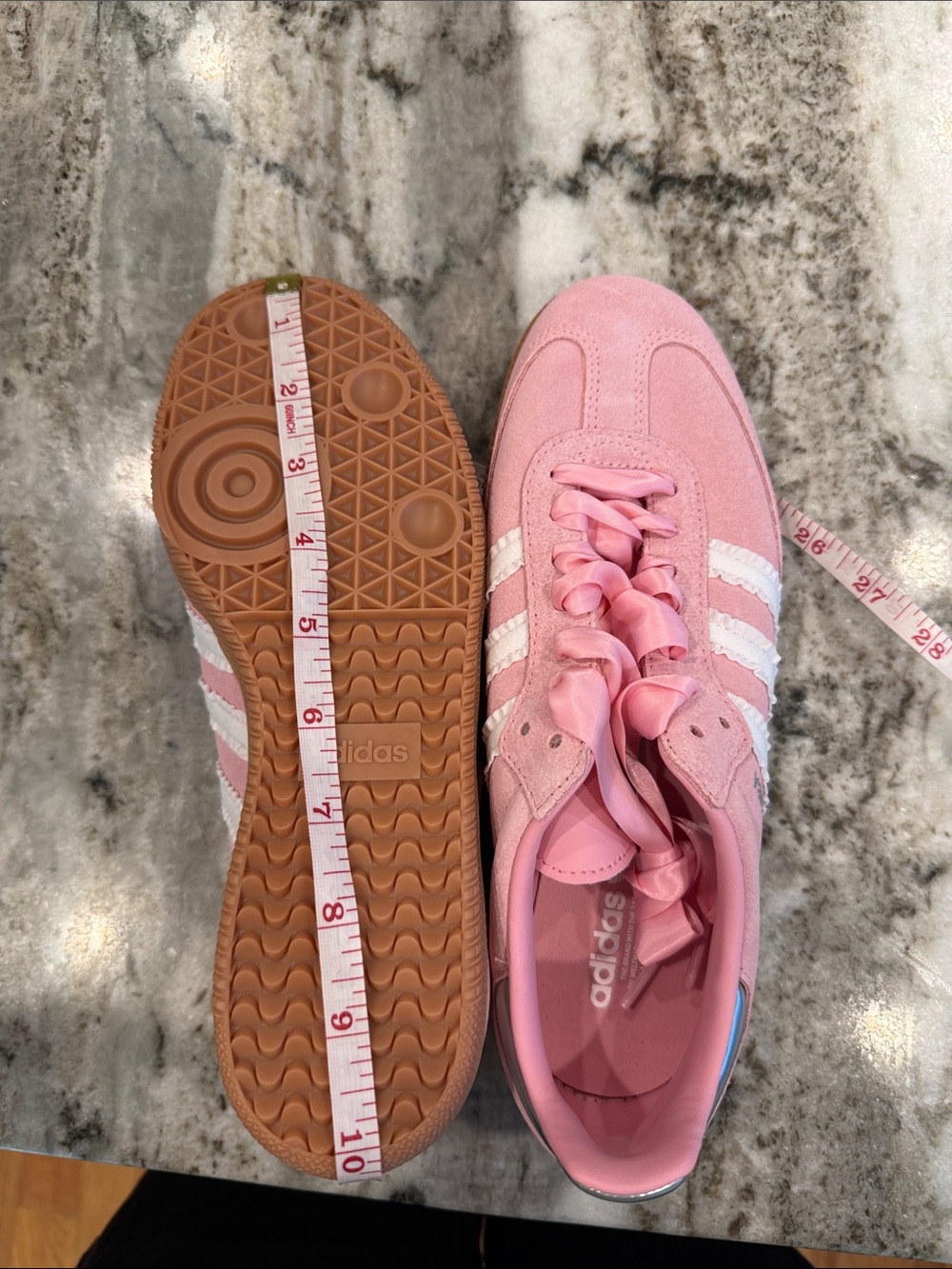 NWT adidas Samba Pink Satin and White Ruffle - Picture 13 of 16
